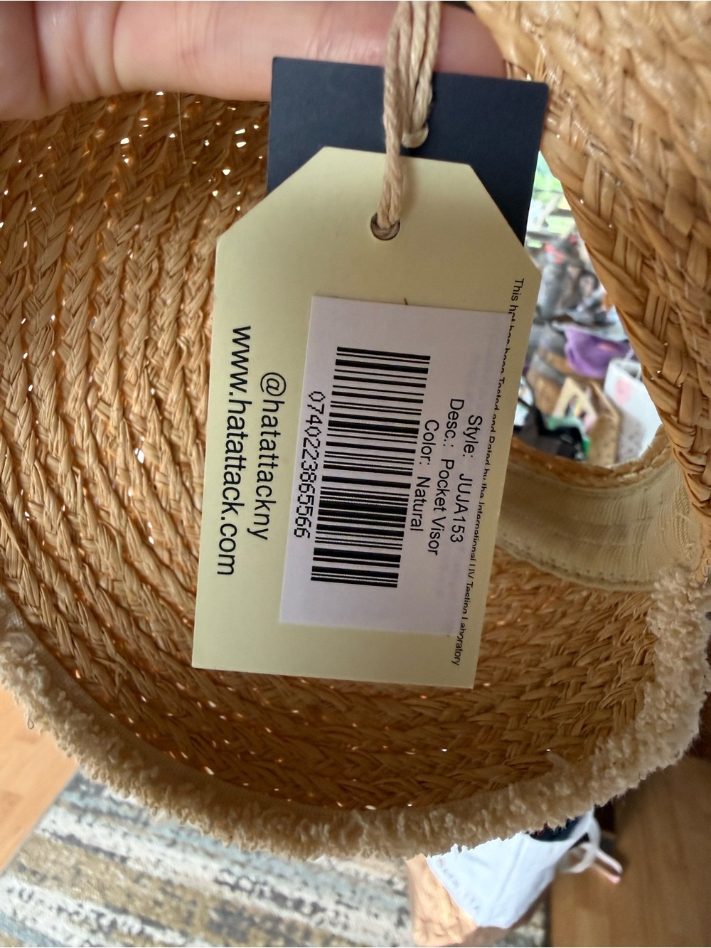 Join me live! Hat Attack Natural Straw Pocket Visor